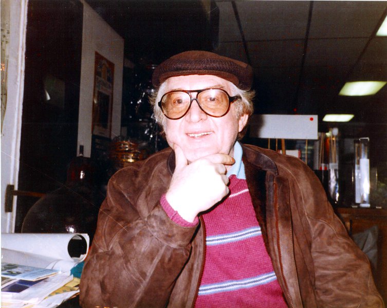 Mel Lewis at Drummers World in the mid-1980s