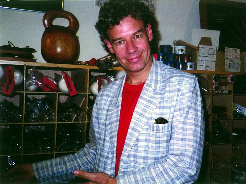 Bill Bruford at Drummers World in the mid 1990s