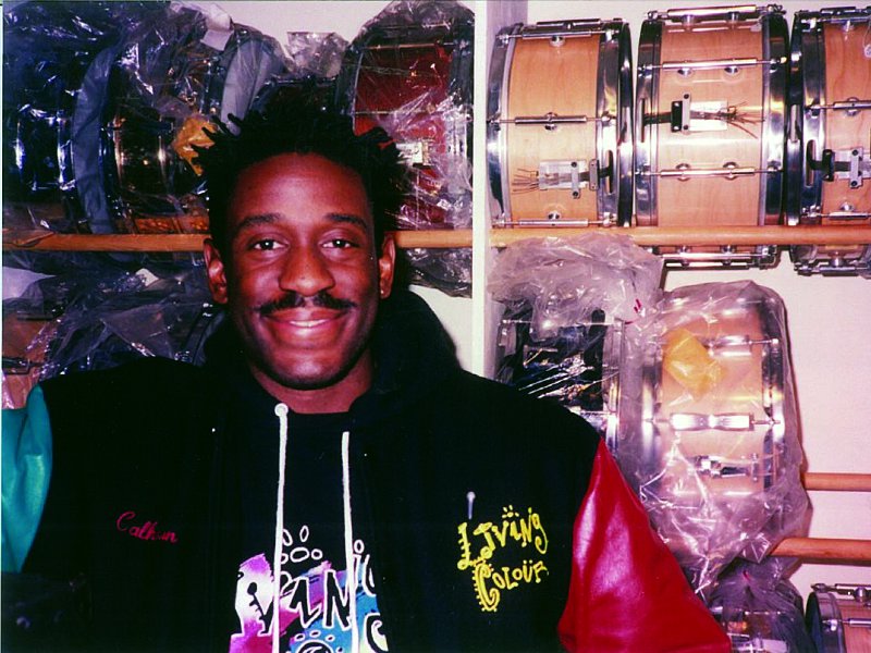 Will Calhoun at Drummers World in the 1990s
